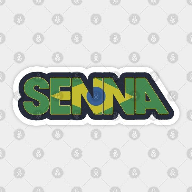 Senna with Brazilian Flag Sticker by Chicanery